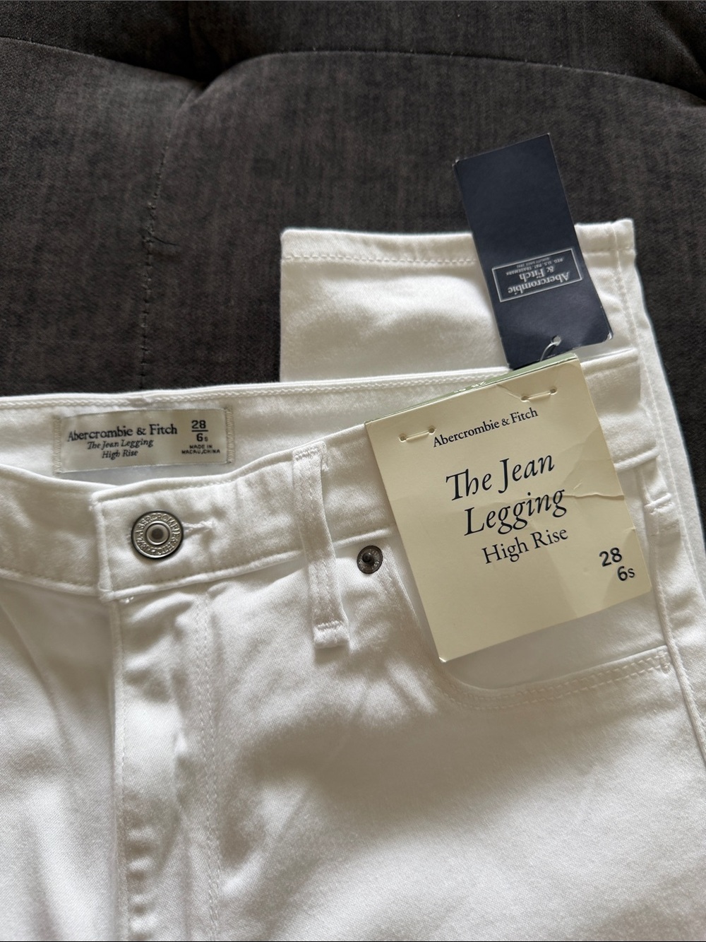 Abercrombie & Fitch White The Jean Legging High Rise